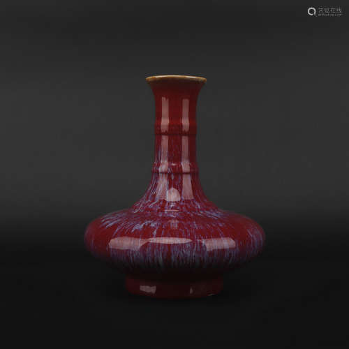 A flambe glazed vase