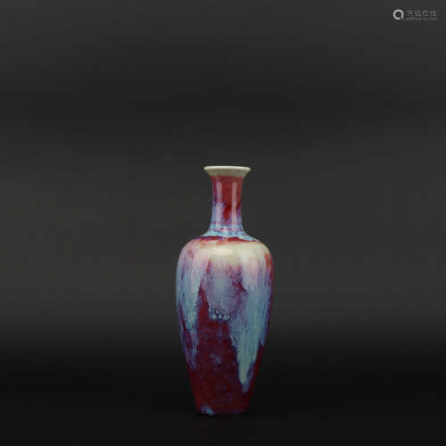 A flambe glazed vase