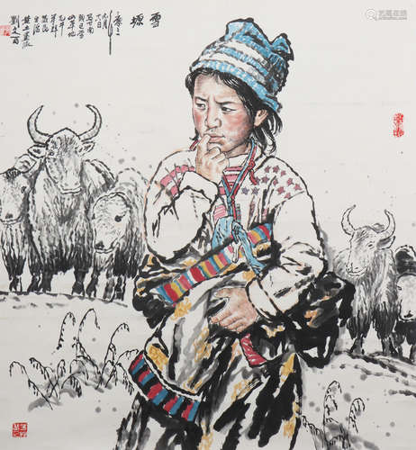 A Liu wenxi's figure painting