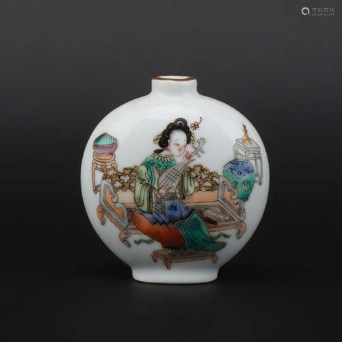 A famille-rose 'figure' snuff bottle