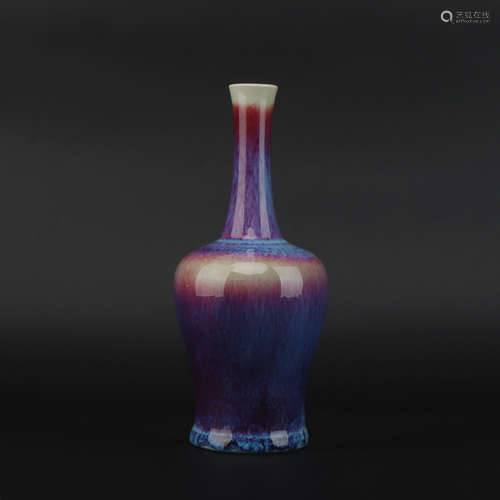 A flambe glazed vase