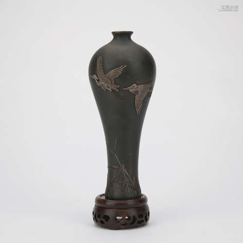 A bronze vase