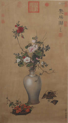 A Lang shining's flowers painting