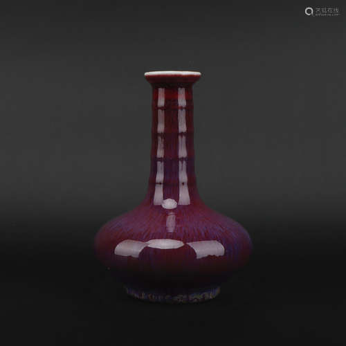 A flambe glazed vase