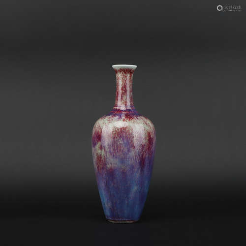 A flambe glazed vase