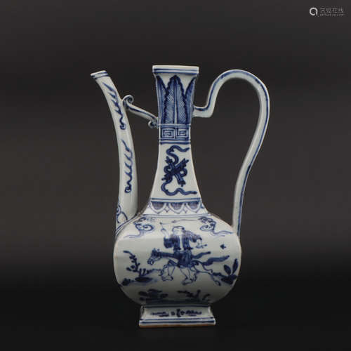 A blue and white 'figure' pot