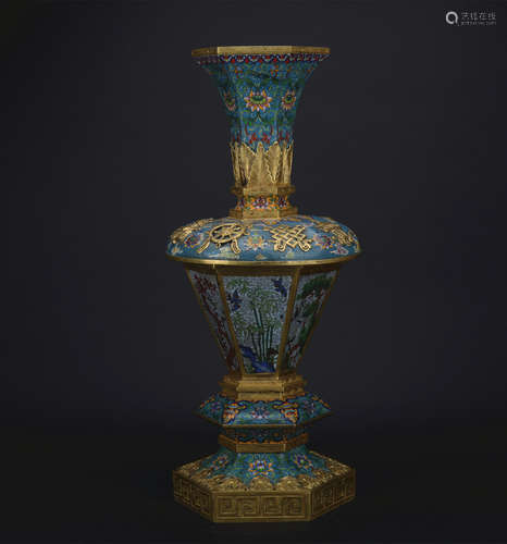 A Cloisonne enamel vase