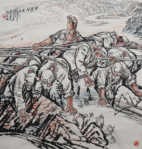 A Liu wenxi's figure painting