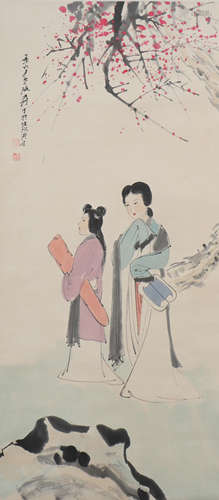 A Zhang daqian's figure painting