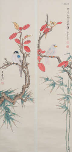 A Zhang daqian's flowers and birds painting