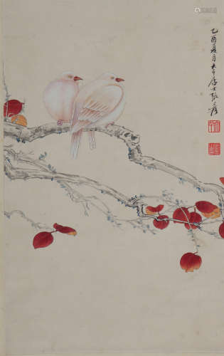 A Zhang daqian's flowers and birds painting