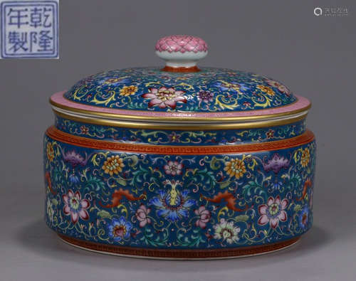 QIANLONGNIANZHI MARK FAMILLE ROSE GLAZE BOX