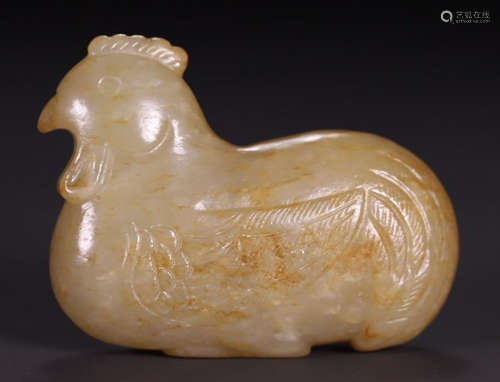 A HETIAN JADE ROOSTER PENDANT