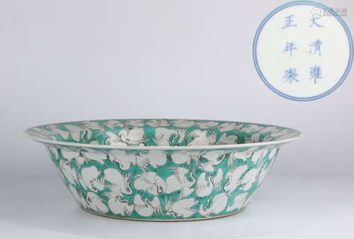 DAQINGYONGZHENGNIANZHI MARK FAMILLE ROSE GLAZE PLATE