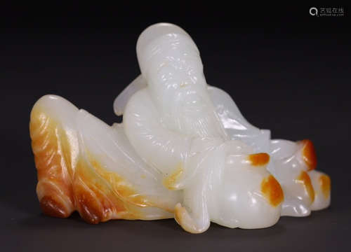 A HETIAN WHITE JADE FIGURE PENDANT