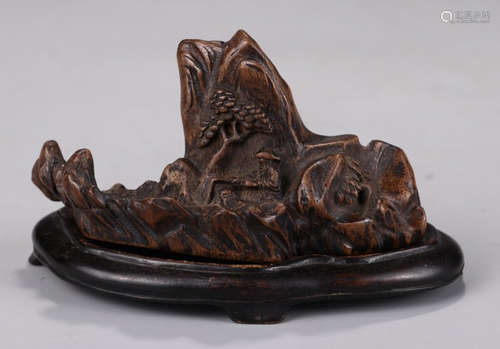 A CHENXIANG WOOD LANDSCAPE PENDANT