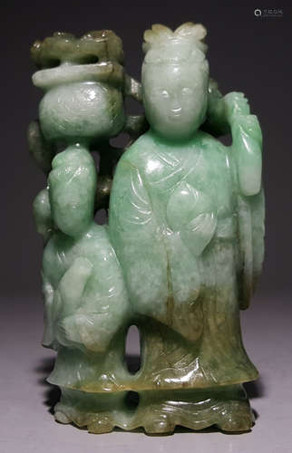 A JADEITE FIGURE PENDANT