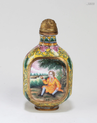 Chinese Gilt Bronze Enamel Snuff Bottle