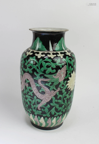 Chinese Famille Verte Porcelain Vase