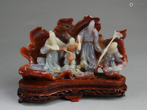 Antique Chinese Carved Agate Ornament