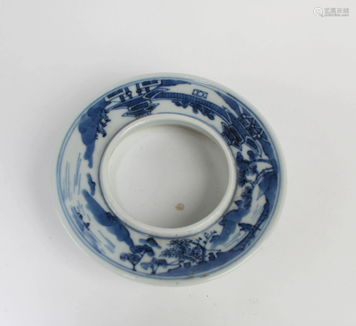 A Pair of Blue & White Porcelain Ornaments