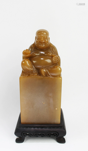 A Carved Soapstone Buddha Seal