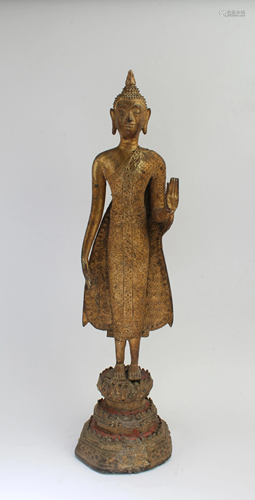 Antique Gilt Bronze Buddha Statue