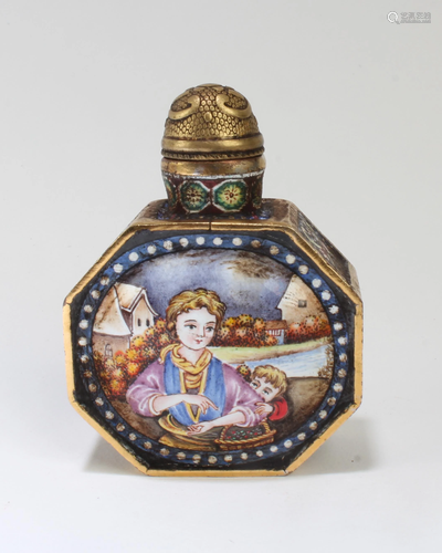 Chinese Gilt Bronze Enamel Snuff Bottle