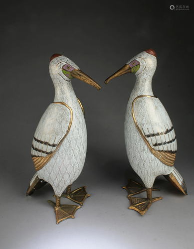 A Pair of Cloisonne Statues