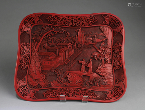 A Cinnabar Lacquer-Like Tray