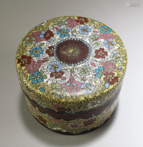 Chinese Cloisonne Round Container