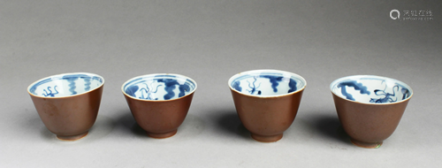 A Group of Four Chinese Antique Porcelain Cups