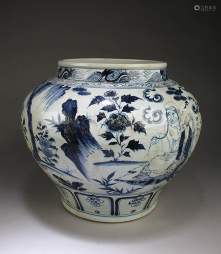 Chinese Blue & White Porcelain Jar