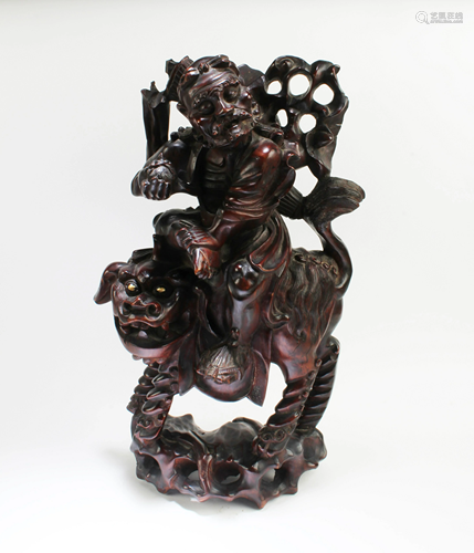 Chinese Carved Hardwood Statue