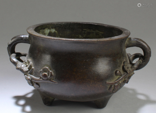 Chinese Bronze Tripod Censer