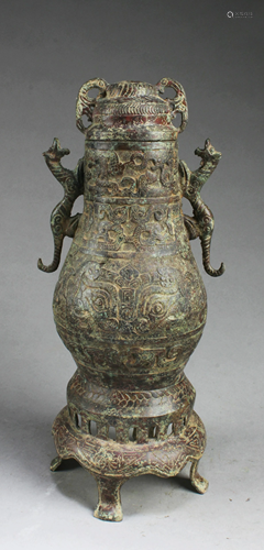 A Bronze Jar with Lid