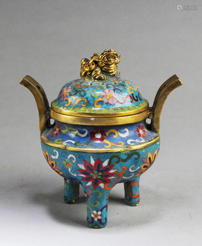 Chinese Cloisonne Tripod Censer