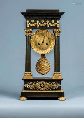 GANTRY CLOCK \nIn ormolu and patinated bronze \nrest…