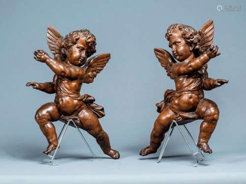 Pair of cherubs S \nBroken wing and tense face \n18t…