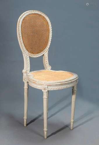 CHAIR \nLacquered wooden cane with medallion backre…