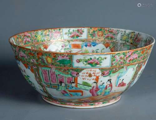 Punch bowl with floral design, porcelain Company \n…