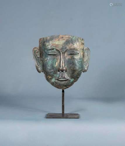 Liao funerary mask with closed eyes, with a slight…