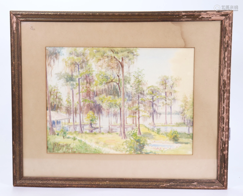 J A Brunner: Watercolor Pearsall's Melrose Florida