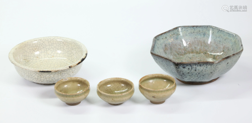 5 Chinese Porcelains Crackle, Jun, and Celadon
