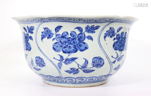 Lg Chinese 18/19 C Blue & White Porcelain Planter