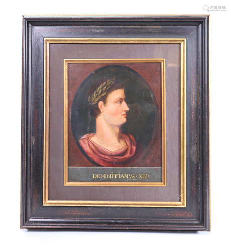 Domitian Caesar 17/18 C Portrait Oil on Panel