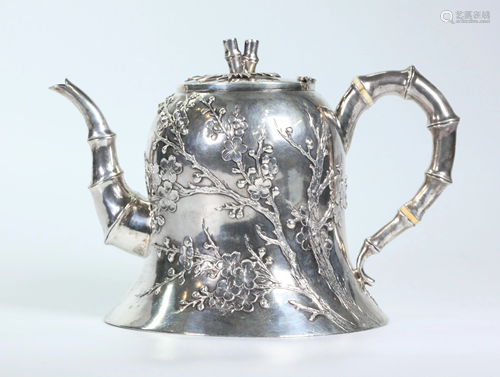 Wang Hing; Chinese Hong Kong Silver Teapot; 544G