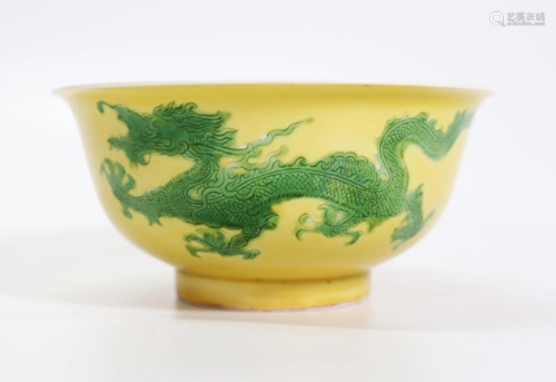 Bonham's; Chinese Kangxi Porcelain Dragon Bowl