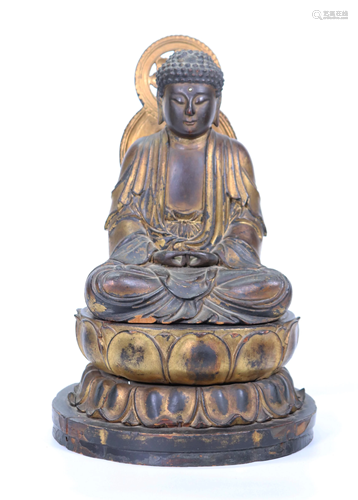 Early Edo ca 1600 Japanese Gilt Lacquered Buddha