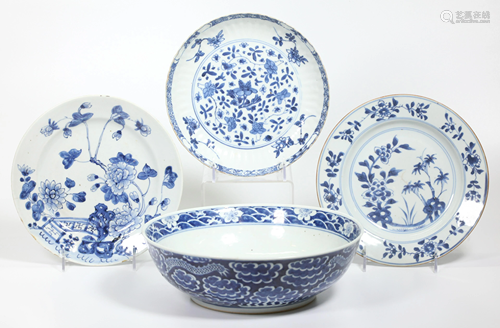 4 - Chinese 18 Century Blue & White Porcelains